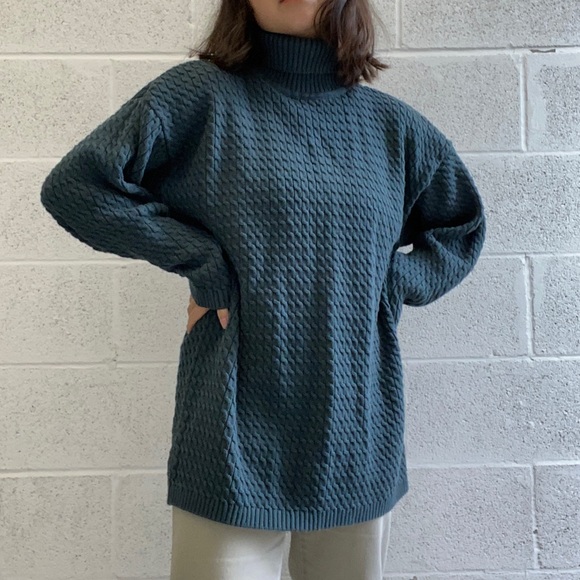Vintage 100% Cotton Knit Turtleneck - Picture 2 of 4